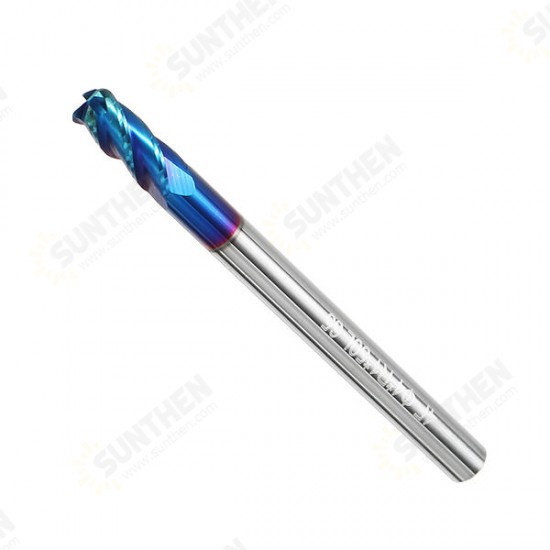 1/2/3/4mm Ball Nose 4 Flutes Milling Cutter R0.2-R1.0 Nano Blue Coating Carbide End Mill