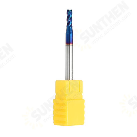 1/2/3/4mm Ball Nose 4 Flutes Milling Cutter R0.2-R1.0 Nano Blue Coating Carbide End Mill