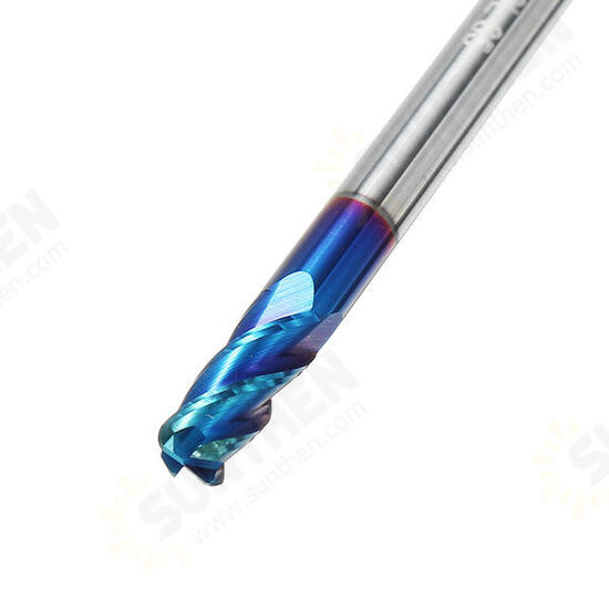 1/2/3/4mm Ball Nose 4 Flutes Milling Cutter R0.2-R1.0 Nano Blue Coating Carbide End Mill