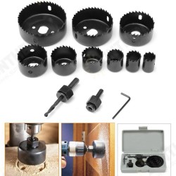 12pcs 19mm-76mm Carbon Steel Wood Drill Hole Saw Cutter Wooworking Tool