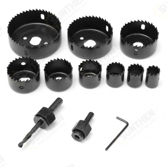 12pcs 19mm-76mm Carbon Steel Wood Drill Hole Saw Cutter Wooworking Tool