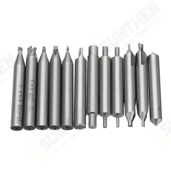 12pcs HSS Milling Cutter Drill Bit Set Locksmith Tools Vertical Spare Parts For Key Cutting Machine 12pcs HSS Milling Cutter Drill Bit Set Locksmith Tools Vertical Spare Parts For Key Cutting Machine