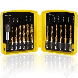 13pcs M3-M10 Metric Screw Thread Tap Drill Bits Set Hex Shank Drill Bit Screw Compound Tap Hand Tools with Joint Rod 13pcs M3-M10 Metric Screw Thread Tap Drill Bits Set Hex Shank Drill Bit Screw Compound Tap Hand Tools with Joint Rod
