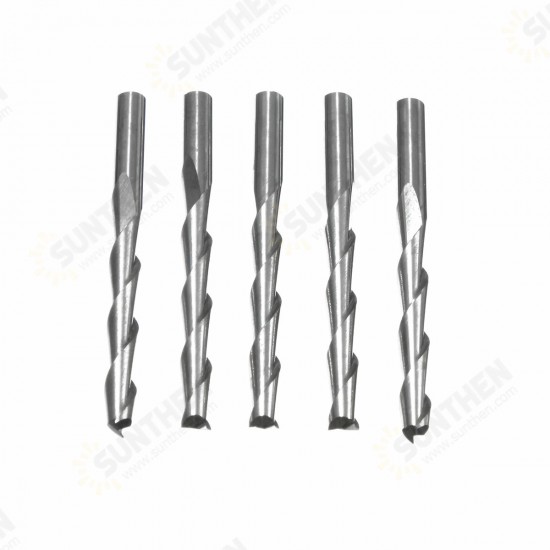 15Pcs 3.175mm Carbide CNC 2 Flute Spiral Bits End Mill Router 22mm CEL Milling Cutter