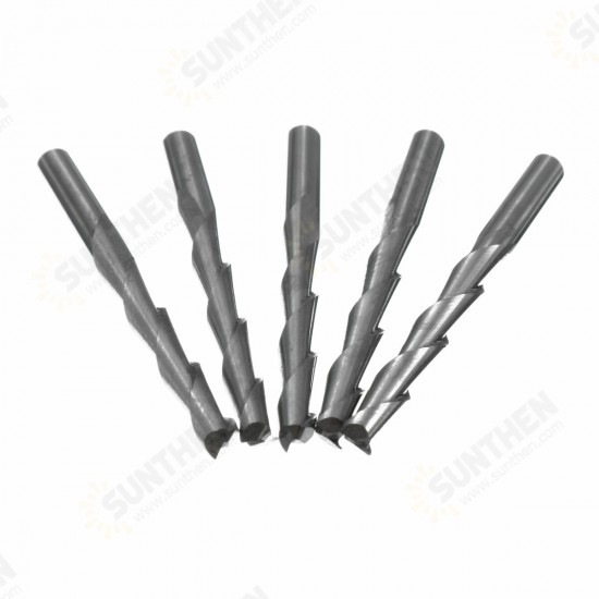 15Pcs 3.175mm Carbide CNC 2 Flute Spiral Bits End Mill Router 22mm CEL Milling Cutter