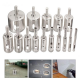 15Pcs 6-50mm Diamond Hole Saw Drill Bit Set 100 Grits Tile Ceramic Glass Marble Drill Bits