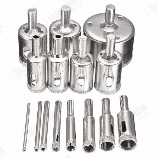 15pcs 3-45mm Diamond Coated Core Hole Saw Drill Bit for Marble Tile 15pcs 3-45mm Diamond Coated Core Hole Saw Drill Bit for Marble Tile
