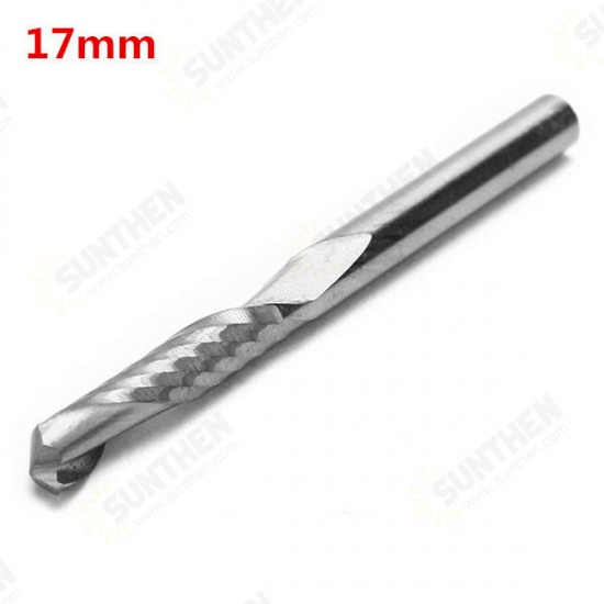 1/8 Inch Shank Single Flute End Mill Cutter 3.175x17mm Tungsten Steel CNC Router Bit