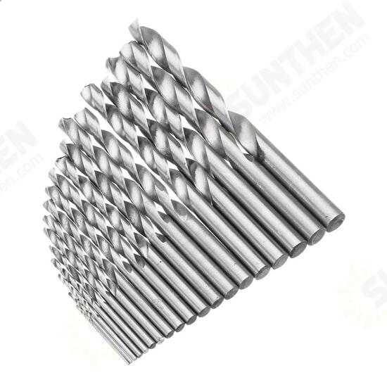 19pcs 1-10mm HSS Twist Drill Bit Set Straight Shank Twist Drill Bit