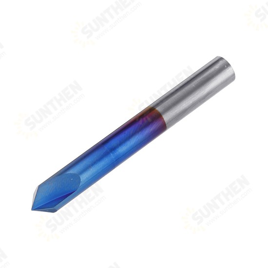 2-12mm 90 Degree Nano Blue Coated Chamfer Mill 2 Flutes CNC Milling Cutter Countersink Drill Bit