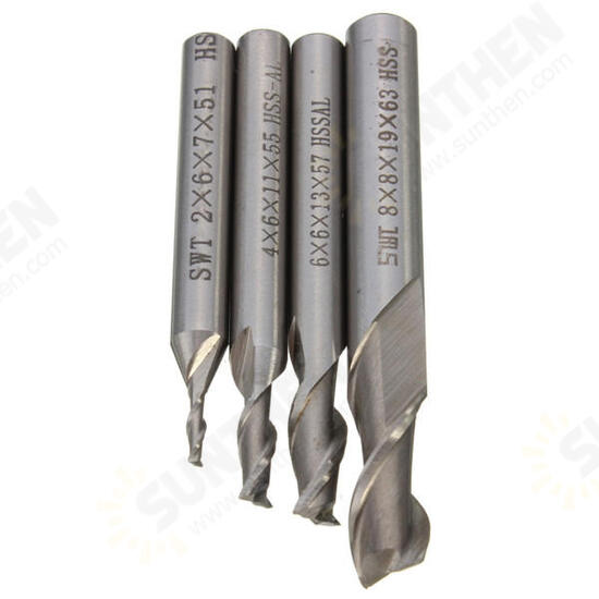 2 Flute HSS End Mill Cutter Dril Bit Engraving Bit CNC Straight Shank Router Bit 2 Flute HSS End Mill Cutter Dril Bit Engraving Bit CNC Straight Shank Router Bit