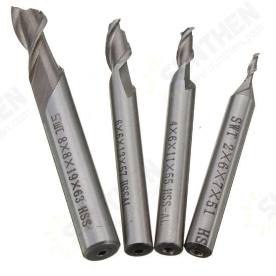 2 Flute HSS End Mill Cutter Dril Bit Engraving Bit CNC Straight Shank Router Bit 2 Flute HSS End Mill Cutter Dril Bit Engraving Bit CNC Straight Shank Router Bit