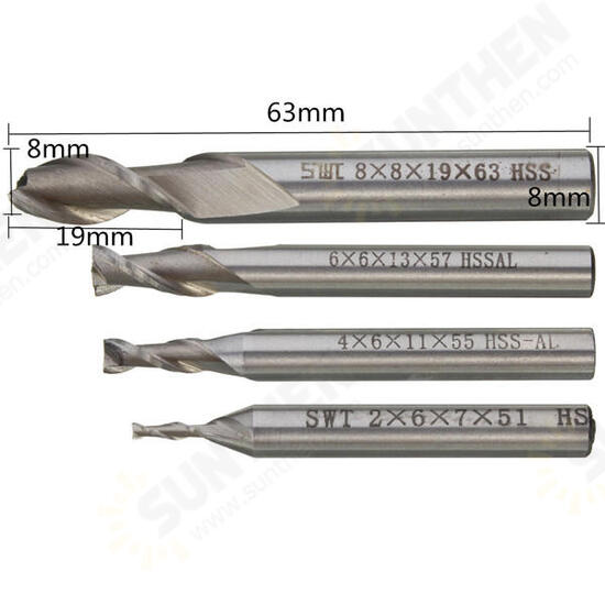 2 Flute HSS End Mill Cutter Dril Bit Engraving Bit CNC Straight Shank Router Bit 2 Flute HSS End Mill Cutter Dril Bit Engraving Bit CNC Straight Shank Router Bit