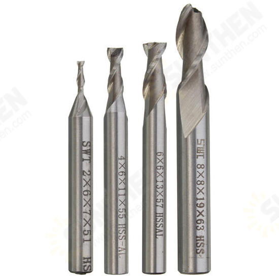 2 Flute HSS End Mill Cutter Dril Bit Engraving Bit CNC Straight Shank Router Bit 2 Flute HSS End Mill Cutter Dril Bit Engraving Bit CNC Straight Shank Router Bit