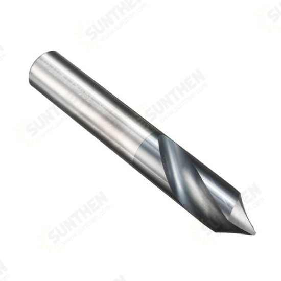 2 Flutes 90 Degree 10mm Carbide Chamfer Mill 62mm Length End Milling Cutter Bit