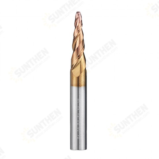 2 Flutes R0.25/ R0.5/ R0.75/ R1.0 *20.5*D4*50 Ball Nose End Mill HRC50 Taper Milling Cutter