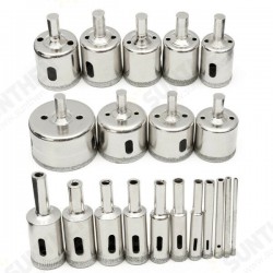20Pcs Diamond Coated Core Drill Bit Set 3-50mm Hole Saw Cutter for Glass Marble Granite 20Pcs Diamond Coated Core Drill Bit Set 3-50mm Hole Saw Cutter for Glass Marble Granite