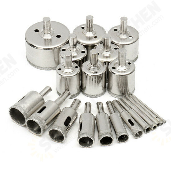 20Pcs Diamond Coated Core Drill Bit Set 3-50mm Hole Saw Cutter for Glass Marble Granite 20Pcs Diamond Coated Core Drill Bit Set 3-50mm Hole Saw Cutter for Glass Marble Granite