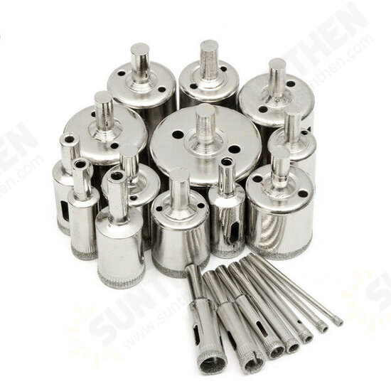 20Pcs Diamond Coated Core Drill Bit Set 3-50mm Hole Saw Cutter for Glass Marble Granite 20Pcs Diamond Coated Core Drill Bit Set 3-50mm Hole Saw Cutter for Glass Marble Granite