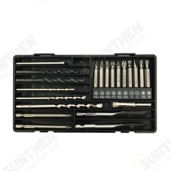 21Pcs HSS Screwdriver Twist Drill Bits Tool Set With Storage Box Multi-Functional Drill Bit Box Hardware Tools Power Tools Set