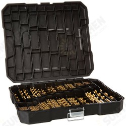 230pcs Titanium Coated Twisted Drill Bit Set HSS Drill Bit Set with Black Plastic Box Titanium Alloy Drill Bit Set 230pcs Titanium Coated Twisted Drill Bit Set HSS Drill Bit Set with Black Plastic Box Titanium Alloy Drill Bit Set