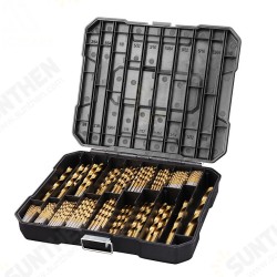 230pcs Titanium Coated Twisted Drill Bit Set HSS Drill Bit Set with Black Plastic Box Titanium Alloy Drill Bit Set 230pcs Titanium Coated Twisted Drill Bit Set HSS Drill Bit Set with Black Plastic Box Titanium Alloy Drill Bit Set