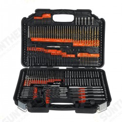 246Pcs HSS Drill Bit Set Screwdriver Bits In Storage Case DIY Wood Metal