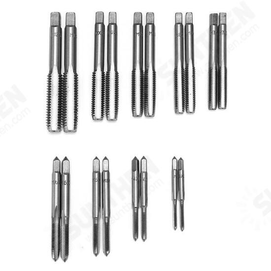 2Pcs M3 to M12 Industrial Metric HSS Right Hand Thread Tap Drill Bits Plug Taps Drill Bits