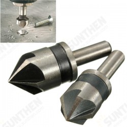2pcs 5 Flute 82 Degree 1/4 Shank Countersink Drill Bit Set Chamfer Cutter