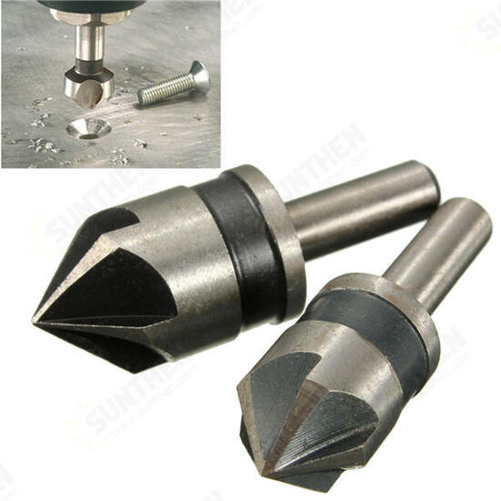 2pcs 5 Flute 82 Degree 1/4 Shank Countersink Drill Bit Set Chamfer Cutter 2pcs 5 Flute 82 Degree 1/4 Shank Countersink Drill Bit Set Chamfer Cutter