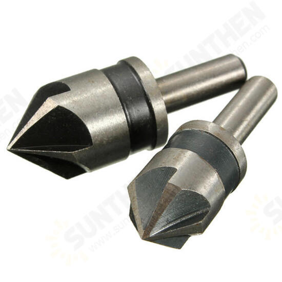 2pcs 5 Flute 82 Degree 1/4 Shank Countersink Drill Bit Set Chamfer Cutter 2pcs 5 Flute 82 Degree 1/4 Shank Countersink Drill Bit Set Chamfer Cutter