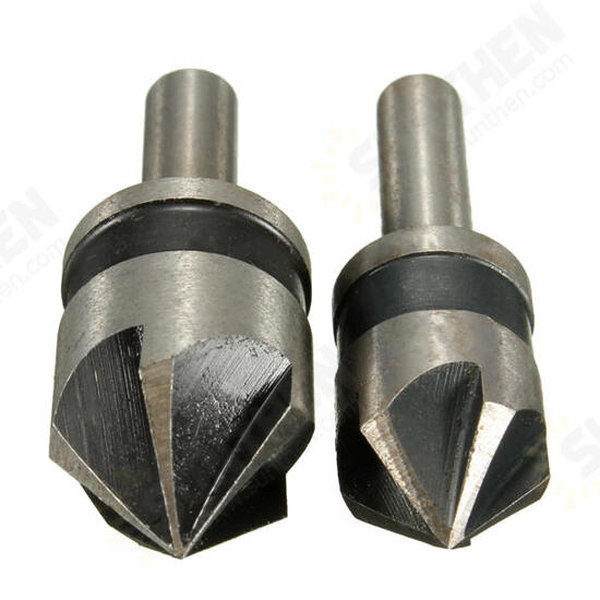 2pcs 5 Flute 82 Degree 1/4 Shank Countersink Drill Bit Set Chamfer Cutter 2pcs 5 Flute 82 Degree 1/4 Shank Countersink Drill Bit Set Chamfer Cutter