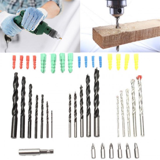 300pcs 2-10mm Drill Bit Set Twist Drill Building Drill with Expansion Screws for Wood Working