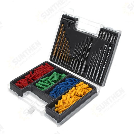 300pcs 2-10mm HSS Twist Drill Bit Set Metric Wall Plugs Impact Wood Working Tool With Case 300pcs 2-10mm HSS Twist Drill Bit Set Metric Wall Plugs Impact Wood Working Tool With Case