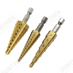 3/16-1/2 1/4-3/4 1/8-1/2 Inch Step Drill Bit Inch Type 1/4 Inch Shank Step Drill