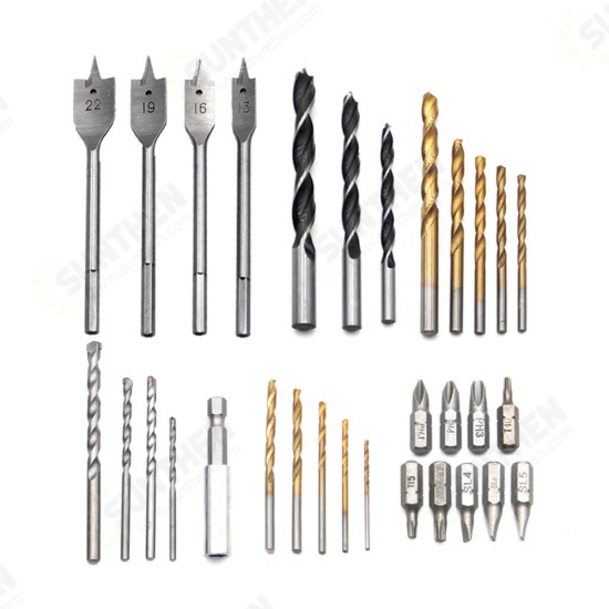 31Pcs Titanium Coated Hole Saw Cutting Set 1/4 Inch Hex Shank Magnetic Connecting Rod Screwdriver Bits Set 31Pcs Titanium Coated Hole Saw Cutting Set 1/4 Inch Hex Shank Magnetic Connecting Rod Screwdriver Bits Set