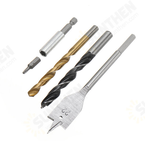 31Pcs Titanium Coated Hole Saw Cutting Set 1/4 Inch Hex Shank Magnetic Connecting Rod Screwdriver Bits Set