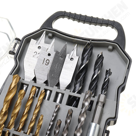 31Pcs Titanium Coated Hole Saw Cutting Set 1/4 Inch Hex Shank Magnetic Connecting Rod Screwdriver Bits Set