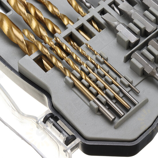 31Pcs Titanium Coated Hole Saw Cutting Set 1/4 Inch Hex Shank Magnetic Connecting Rod Screwdriver Bits Set