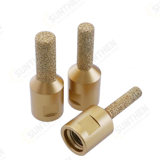 3Pcs 8/10/12mm Abrasive Bits M14 Adapter Diamond Router Bit 46 Grit Slate Stone Splicing Tool for Angle Grinders