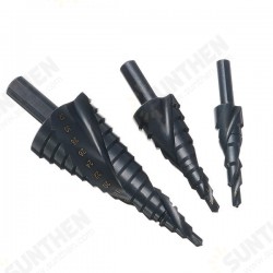 3pcs 4-12/20/32mm HSS Step Drill Bits Set Spiral Grooved Hole Cutter 3pcs 4-12/20/32mm HSS Step Drill Bits Set Spiral Grooved Hole Cutter