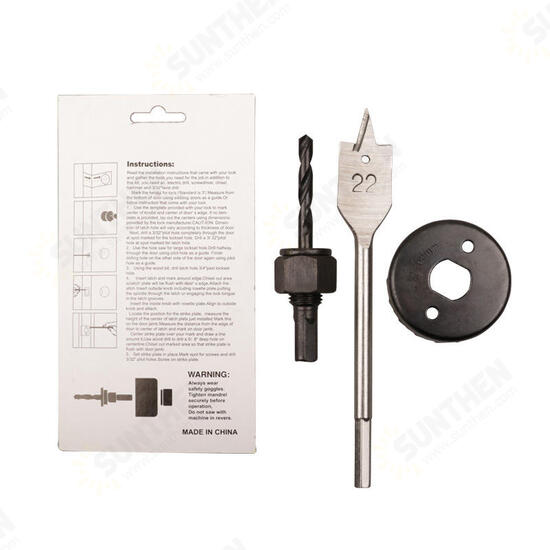 3pcs Carbon Steel Lock Installation Kit Woodworking Drill Spherical Door Lock Hole Saw Cutter Opener 3pcs Carbon Steel Lock Installation Kit Woodworking Drill Spherical Door Lock Hole Saw Cutter Opener