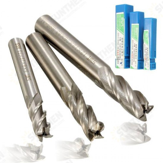 3pcs HSS Straight Shank End Mill Cutter 4 Flute End Mill Cutter 8/10/12mm CNC Tool 3pcs HSS Straight Shank End Mill Cutter 4 Flute End Mill Cutter 8/10/12mm CNC Tool