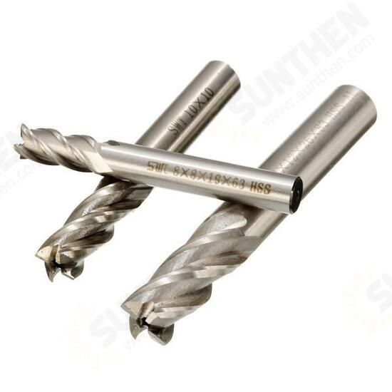 3pcs HSS Straight Shank End Mill Cutter 4 Flute End Mill Cutter 8/10/12mm CNC Tool 3pcs HSS Straight Shank End Mill Cutter 4 Flute End Mill Cutter 8/10/12mm CNC Tool