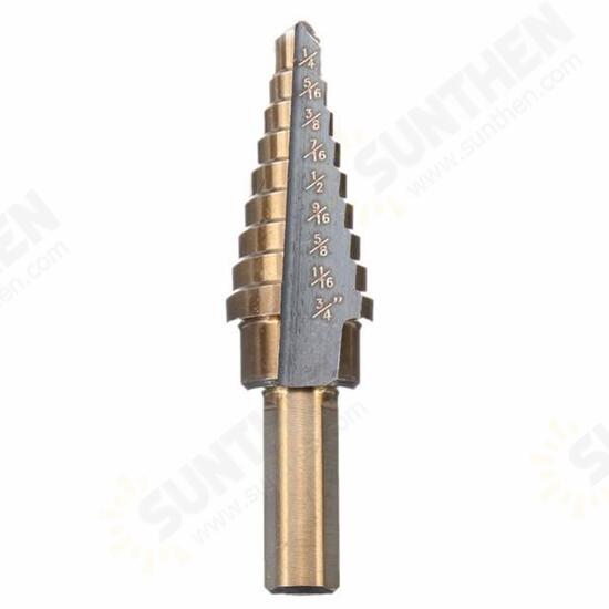 3pcs M7 HSS Step Drill Bit Set 3/16-1/2 1/4-3/4 3/16-7/8 Inch 3pcs M7 HSS Step Drill Bit Set 3/16-1/2 1/4-3/4 3/16-7/8 Inch