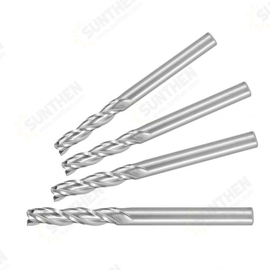 4 Flute End Mill Tungsten Carbide Milling Cutter 3.175mm Shank Spiral Flat Milling Bit Aluminum Cutting CNC Router Bit 4 Flute End Mill Tungsten Carbide Milling Cutter 3.175mm Shank Spiral Flat Milling Bit Aluminum Cutting CNC Router Bit