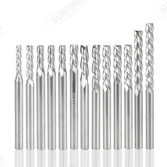4 Flute End Mill Tungsten Carbide Milling Cutter 3.175mm Shank Spiral Flat Milling Bit Aluminum Cutting CNC Router Bit 4 Flute End Mill Tungsten Carbide Milling Cutter 3.175mm Shank Spiral Flat Milling Bit Aluminum Cutting CNC Router Bit