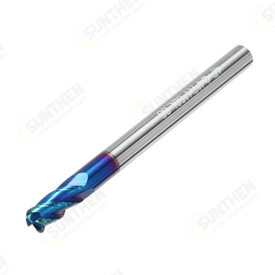 4 Flutes Ball Nose Milling Cutter Tungsten Carbide NACO Coated 2R0.2-8R2.0 HRC65 End Mill End Mill