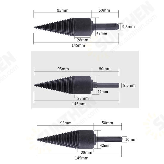 42mm High Speed Steel Firewood Splitting Drill Bit Hard Wood Cone Splitter Bit 42mm High Speed Steel Firewood Splitting Drill Bit Hard Wood Cone Splitter Bit