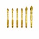 4/6/8Pcs 1/4 Inch Hex Shank Twist Glass Bits Set Titanium Ceramic Drilling 6-12mm Tile Concret Cross Tip Hole Bit